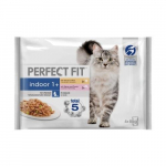 Konservuotas kačių ėdalas PERFECT FIT, su vi&scaron;tiena ir žuvimi, 4x85 g