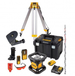 Rotacinis lazerinis nivelyras DEWALT DCK374D1R-QW, raudonas lazeris + priedai, komplekte 2,0 Ah akum