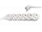 Ilgiklis ORRO, 5 lizd., 5m, su įž., su jungikliu, 3x1.5, baltos sp., 53130