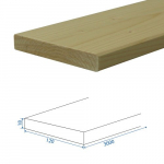 Pakalimo lenta SHP, matmenys 18 x 120 x 3000 mm, eglė, AB klasė, 1 vnt - 0,36 m2