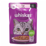 Konservuotas kačių ėdalas WHISKAS Adult, su la&scaron;i&scaron;a, suaugusioms katėms, 85 g