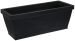 Lauko vazonas, pailgas, juodos sp., 100 x 40 x 36 cm.