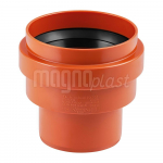 Lauko nuotekų perėjimas MAGNAPLAST PVC KG, DN110, į keramikinį vamzdį