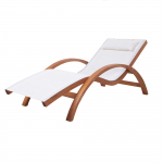 Lauko gultas PATIO Larice Ecru, 159 x 73 x 66 cm, rėmas ruda sp. mediena, baltos sp. poliesteris