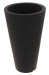 Plastikinis lauko vazonas, juodos sp., 28 x 28 x 45 cm.