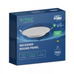 Montuojamas &scaron;viestuvas panelė V-TAC 61018RD, įleidžiama, LED, 18 W, 3000/4000/6000 K, 1980 lm, apval