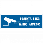 Informacinis ženklas, objektą stebi vaizdo kameros, 100 x 300 mm, lipdukas