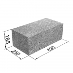 Blokeliai keramzitiniai FIBO PROOF 3MPa, matmenys 250 x 185 x 490 mm, 1016606