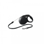 Pavadėlis FLEXI Classic, S, iki 12kg 8m virvelinis, juodos spalvos