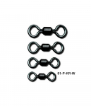 Suktukai ROBINSON Rolling swivel black, Dydis 4 (10)