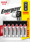 Maitinimo elementai ENERGIZER, 4 + 2 vnt. AAA, LR03, BEAU2-LR03UX6