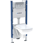 Klozeto komplektas GEBERIT Duofix, komplekte rėmas 112 cm, mygt., pakab. SELNOVA SQUARE klozetas be