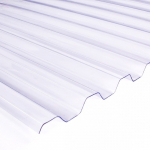 Profiliuota plok&scaron;tė OMBRE , trapecinė, matmenys 0,7x900x3000 mm, skaidri, PVC lak&scaron;tai skirti pastogė
