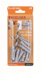I&scaron;siplečiantis kai&scaron;tis su medsraigčiu KOELNER B-FIX-08+/D, M8, 5 x 45 mm, 10 vnt., + grąžtas
