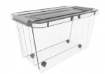 Daiktadėžė PLAST TEAM Pro Box, su dangčiu ir ratukais, skaidri, 39,5 x 39 x 72,5 cm, 70 l