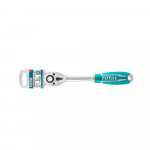 Terk&scaron;linė rankena galvutėms TOTAL, CR-V+Cr-Mo, 1/4" 45T, 158 mm, THT106146