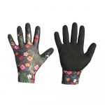 Sodo pir&scaron;tinės HERVIN PROTECTION SPZ017, aplietos latekso puta, su gėlių ornamentu, spl marga, dydis