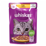 Konservuotas kačių ėdalas WHISKAS, su vi&scaron;tiena, suaugusioms katėms, 85g