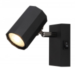 Kryptinis &scaron;viestuvas GLOBO James, GU10, 1 x 25W, 230V, matinis juodas metalas, 70 x 140 x 145 mm