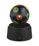 Stalinis nakties &scaron;viestuvas GLOBO Disco, LED, 1 x 0,06W, 3V, juodas gaubtas su daug spalvų, 3 x AA e