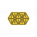 Informacinis ženklas, įtampa, 50 mm, lipdukas, 10 vnt.