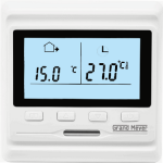 Programuojamas termostatas GRAND MEYER HW500, 16 A, 230V, el. grindų &scaron;ildymui, su patalpos ir grindų
