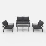 Sodo baldų komplektas NOVELLY HOME, 2 foteliai, dvivietė sofa, 2 staleliai, Venice YHS2582