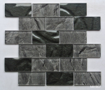 Stiklo mozaika MONA MOSAICS Td907, 300 x 300 x 8 mm, 11 vnt./dėž., spl. juoda/tamsiai pilkas marmura