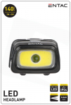 LED žibintuvėlis ENTAC En-8146, 3W (XPE) + 5W (COB), 100+140 lm, IP54, atstumas 120 m, ant galvos, 3