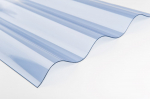 Profiliuota plok&scaron;tė OMBRE , sinusinė, matmenys 0,7x900x3000 mm, skaidri, PVC lak&scaron;tai skirti pastogėm