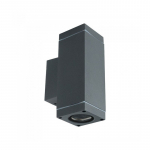 Lauko &scaron;viestuvas V-TAC Vt-842, 2 x 20W 220-240V, E27, IP44, sieninis, juodos sp., aliumininis, kvadr