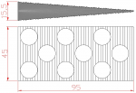 Montažiniai plei&scaron;tai EDELMAX 1636:E, 95 x 45 x 15,5 mm, dantukai i&scaron; abiejų pusių, 10 vnt.