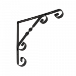 Lentynos laikiklis VELANO, WO 200 C 200x200 mm, juodos spalvos, DMX 5282