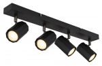 Kryptinis &scaron;viestuvas GLOBO James, GU10, 4 x 25W, 230V, matinis juodas metalas, 530 x 60 x 145 mm