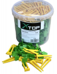 Plytelių i&scaron;lyginimo sistema XTOP, 2 mm, inkarų 300 vnt, plei&scaron;tų 50 vnt., plytelių auk&scaron;tis 5-14mm