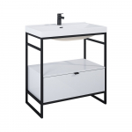 Rėmas vonios spintelei INDUS, 45,5 x 80 x 81 cm, apatinei spintelei INDUS 80, pastatomas, juodas, ma