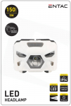 LED žibintuvėlis ENTAC En-8184, 5W, 150 lm, IP54, atstumas 120 m, pakraunamas nuo USB, ant galvos, j