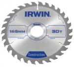 Medžio pjovimo diskas su kietmetaliu IRWIN, 165 mm x 30 T