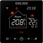 Programuojamas WiFi termostatas GRAND MEYER SN-20, 16 A, 230V, liečiamu ekranu, el. grindų &scaron;ildymui,