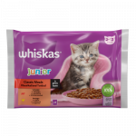 Konservuotas ėdalas kačiukams WHISKAS Junior, su mėsa, 4x85 g