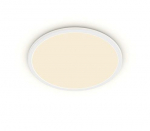 Pavir&scaron;inis LED &scaron;viestuvas PHILIPS SUPERSLIM, IP44, 18 W, 2700 K, 1500 lm, dimer., baltos sp., &Oslash;29 cm