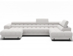 Kampinė sofa - lova Feraria Royal, balta sp., kairinė, 202 x 358 cm x 93 cm