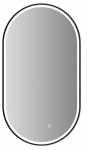 Vonios veidrodis VENTO PARMA, LED 2700-6500K, antiras., juodas rėmas, ovalus, 50 x 90 cm