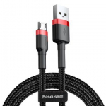 Kabelis BASEUS, USB A - micro USB ki&scaron;tukas, QC3.0, raudonos/juodos sp., 1 m