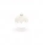 Stiklinių kalėdinių eglės žaisliukų rinkinys BAUBLE ICY PEARL, baltos sp., 8 cm,3 vnt
