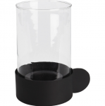 Stiklinė žvakidė, juodos spalvos, 15 cm