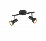 Ta&scaron;kinis &scaron;viestuvas REALITY CANTAR, 2 x GU10, max 2 x 5 W, juodos/chromo sp, 25x8x12,5cm