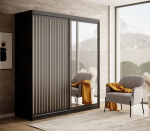 Spinta ADRK Delia, juoda sp./rusva sp., 180 cm x 60 cm x 205 cm, su veidrodžiu