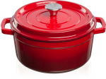 Ketaus puodas Grand Feu Casserole, minimalistinio dizaino, su dangčiu,&nbsp;4.7 l, raudonas