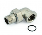 Žalvarinė ardoma jungtis GENERAL FITTINGS, 1/2", kampinė, chrom., vid/i&scaron;or